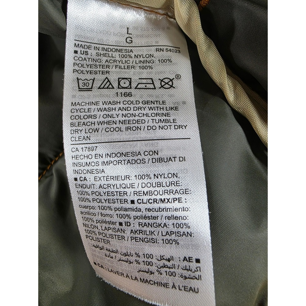 Old Navy L Grid Quilt Puffer Jacket Men's SAFFLOWER Orange Water-Resistant Coat - Picture 11 of 11
